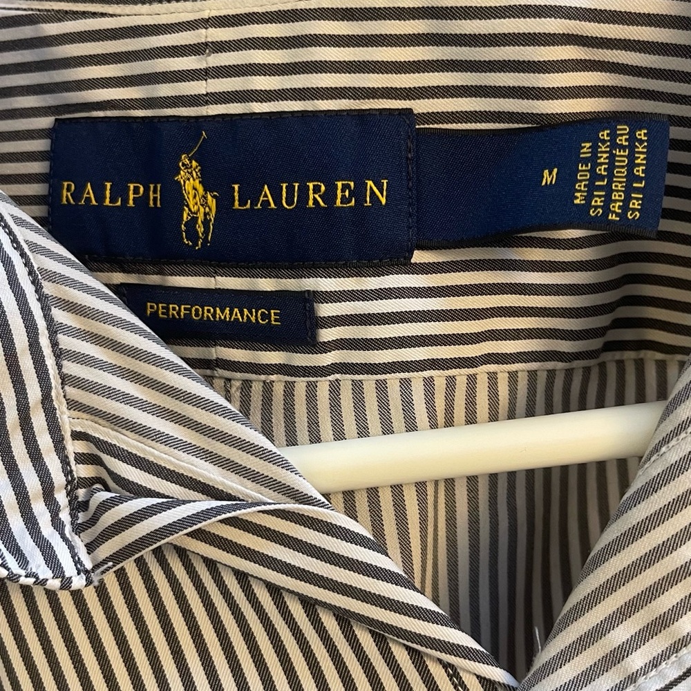 Mens striped button up Polo Ralph Lauren shirt size medium